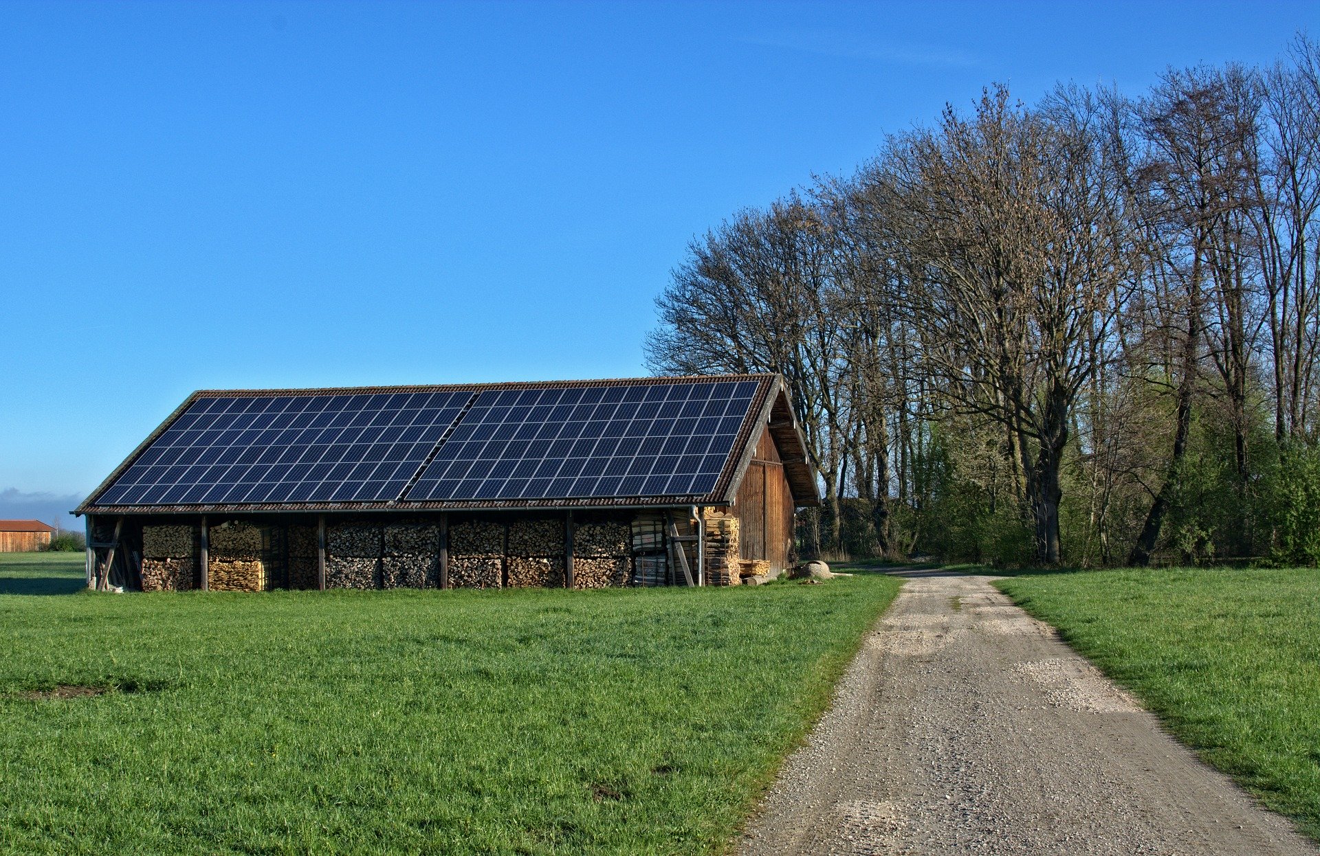 solar plant on a barn bioenergy concept